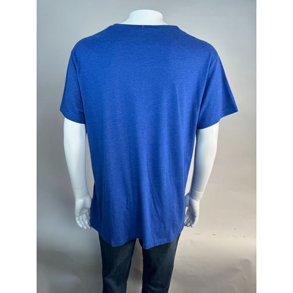 Old Navy Santa's A List XMas Ugly Christmas Sweater TShirt XL Blue Cotton Blend - Picture 8 of 16